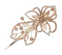 PartyKindom Fermaglio Per Con Strass Di Cristallo: Fermaglio Per Con Fiore Di Strass Dorato, Antiscivolo, Per Acconciature Raccolte, Matrimoni, Feste, Uso Quotidiano.