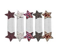 PartyKindom Forcine Decorative per Chioma da Donna 5 Pezzi Set, Pettine per Chioma in Metallo a Forma di Stella, Fermagli Invisibili senza Tracce per Styling Quotidiano e Acconciature