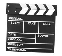 PartyKindom Giocattoli da record di campo Clapperboard Consiglio Direttivo assicella del regista scena batacchio delle riprese attrezzatura cinematografica Film Clapper di legno Nero