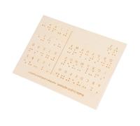 PartyKindom lavagna con alfabeto braille suo per la piastra cieca sollevato strumento di tracciamento dell'alfabeto tocco strumenti didattici per ciechi bacheche per non vedenti Di legno Beige