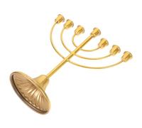 PartyKindom Menorah di Hanukkah Candelieri Portacandele Conico retrò Bronzo Lumino Santo Supporto a Portacandele in Argento Candelabro Bastoncini di Ferro Battuto Golden