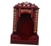 PartyKindom Mensola Buddha Da Tavolo Mensola Dell'altare Del Buddha Altare Feng Shui Decorazione Della Parete Del Buddha Feng Shui Moderno Santuario Altare Da Parete Alterare Rosso Di Legno
