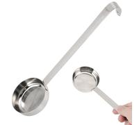 PartyKindom Mestolo Acciaio Inox per Pizza, Base Piatta e Dosatore, Cucchiaio per Condire Salse, per Cucina di Casa e Ristorante