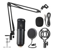 PartyKindom Microfono Condensatore USB Nero Colore Casuale in Lega di Alluminio, Cattura Accurata della Voce e Rumori Ambientali, Set da 1 Pezzo per Streaming e Registrazione