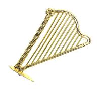 PartyKindom Mini arpe giocattoli mini strumenti musicali giocattolo arpa bambole Arpa giocattolo minuscolo Bambola mini ornamento per arpa decorazione in miniatura arpa di scena plastica D'oro