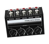 PartyKindom Mixer Audio Passivo Canali Controllore Stereo Mini per Ingressi Regolabili e Design Compatto per Computer e Dispositivi Multimediali