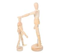 PartyKindom Modello di Disegno Articolato da 2 Pezzi: Manichino in Legno Flessibile con Giunti A 360° - Figura Umana Realistica per Lo Studio Dell'anatomia E La Pratica Artistica -
