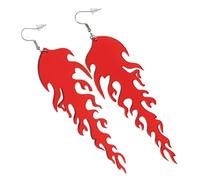 PartyKindom Orecchini Pendenti Forma Di Fiamma Per Donna in Acrilico Gioielli Per Orecchie Senza Allergie Regali Premurosi Per Ogni Occasione