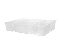PartyKindom Organizer per Posate Trasparente Divisore per Cassetto Stretto Scatola per Utensili Contenitore Organizer Resistente e Facile da