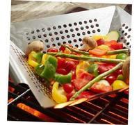 PartyKindom Piastra Barbecue in per con Superficie Forata Resistente e Facile da Pulire per Carne e Verdure
