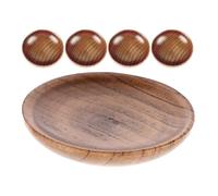 PartyKindom Piatti per Sushi Facili da Conservare in Legno Rotondi Set 5 Pezzi da 7,5 Cm Durante le Festività per Salsa e Condimenti