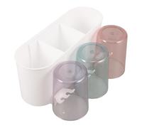 PartyKindom Porta Spazzolino da Parete in Plastica Resistente Comparto per Dentifricio Spazzolino e Rasoio per Bagno Domestico o Hotel