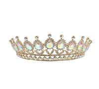 PartyKindom Prinzessin Krone Damen: Diadem Haarschmuck Hochzeit Braut, Kristall Tiara Stirnband Kronen für Geburtstag Party Festzug Abschlussball Königin Kostüm Bühnenauftritte