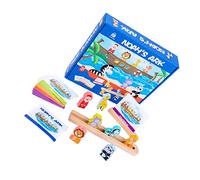 PartyKindom Puzzle Educativo Montessori Arca Legno per Blocchi Colorati Sicuri e Facili da Impugnare Regalo Compleanno per Ragazzi e Ragazze