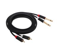 PartyKindom Rca Stereo Placcato con Connettori in Alluminio Audio Bilanciato Doppio Rca Doppio Jack Schermato Resistente per Mixer Audio Professionali