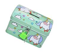PartyKindom salvadanaio per Piggy Bank Brankble Green ragazze lattina barattoli regalini natale strenne natale money box Coin Bank for Coin Bank for Boys Banca dei soldi ferro da stiro