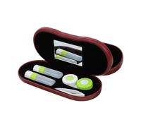 PartyKindom Scatola Portaoggetti Per Lenti E Occhiali Bifacciale Fatta A Mano Con Specchio Per Viaggi E Viaggi Di Lavoro Fz015 Rosso