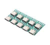 PartyKindom Scheda Connettore USB C Femmina 3.1, Convertitore PCB per Dati, Modulo Supporto per Cavo, Set da 10 Pezzi, Trasmissione Veloce e Stabile per Uso Domestico e Ufficio