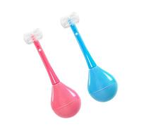 PartyKindom Set 2 Pezzi Spazzolini per Ragazzi Rosa e Blu Impugnatura Ergonomica in Silicone e Pp, Design Tumbler per Pulizia Profonda dei Primi Dentini