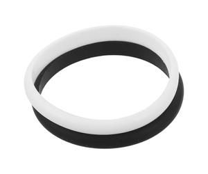 PartyKindom Set 2pezzi Braccialetti Sportivi in Silicone Nero e Bianco, Fasce Polsi Elastiche, Rapida Asciugatura e Facili da Pulire per Fitness e Movimento Intenso