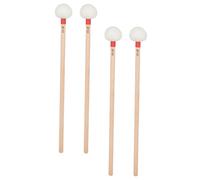 PartyKindom Set 4 Bacchette per Timpani con Testa in Feltro Beige, Impugnatura Confortevole e Antiaffaticamento, per Bande Scolastiche e Orchestre Sinfoniche