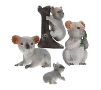 PartyKindom Set 4 Miniature Koala Realistiche Per Decorazioni Feste e Torte Statuette Koala Per Giardini Delle Fate Giocattoli Per Genitori e Figli Decorazioni Per Compleanni e Eventi