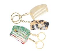 PartyKindom Set 4 Pezzi Portachiavi a Pettine Mini, Piccoli Pettini a Denti Larghi Per Chioma Ricci, Pettine Districante Da Viaggio Anello Metallico, Accessorio Pratico Multifunzione Per Donna