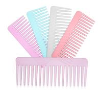 PartyKindom Set 5 Pettini a Denti Larghi per Chioma Bagnati e Secchi in Plastica Colore Assortito, Pettine Districante per Styling e Districante Facile dei Chioma