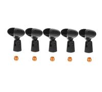PartyKindom Set da 5 Clip Microfono in Plastica Nera Supporto in Rame, Pratica Clip Flessibile per Microfono Vocale Dinamico, per Uso Wireless e Cablato