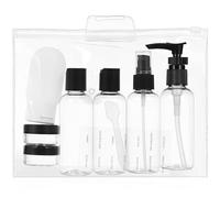 PartyKindom Set da Viaggio Contenitori Pet Anti-perdita Flaconi Spray e Bottiglie per Detergente Corpo, Custodia Pratica e Etichette Incluse, per Viaggi