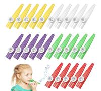 PartyKindom Set di 20 kazoo colorati in plastica per pratica musicale e feste, strumenti sicuri e leggeri, per creatività e esibizioni, per casa, scuola ed eventi