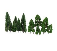 PartyKindom Set di mini alberi verdi da 22 pezzi, mini alberi di confine per modelli architettonici, paesaggio, bordi stradali urbani e paesaggistica della stazione di trasporto pubblico