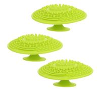 PartyKindom Set per 3 Pulitore Pennelli in Silicone e Verde, Tappetino Pratico Facile da Usare Pulizia Cosmetici a di Bellezza