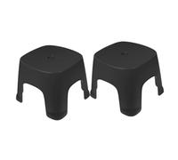 PartyKindom Sgabello da Bagno 2pezzi in Pvc Nero Facile da Lavare e Spostare, Gradino Pratico per Wc e Uso Domestico in Bagno o Soggiorno
