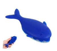 PartyKindom spazzola per shampoo balena esfoliare LoofAH macchia accessori bagno spazzola esfoliante spazzola morbida pennello a forma di pesce scrubber per il corpo da uomo Gel di silice Blue