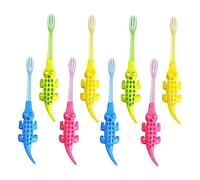 PartyKindom Spazzolini per Bambini 8 Pezzi Design a Collo Corto in Pp e Pbt, Set Portatile per Compleanno e Natale, Spazzolino Morbido per Orale Delicata Colore Casuale
