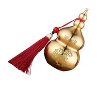 PartyKindom Statua in Ottone Hu Lu con Aperto e Nappa Decorazione Feng Shui e Ufficio Fortuna e Protezione Contro Sfortune in Ottone Solido e Duraturo Idea Regalo Auspicioso