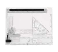 PartyKindom Tavola da Disegno A4 Portatile Multifunzione con Scale Precise | Set per Architettura e Schizzo All'aperto, Plastica Robusta, Include Strumenti e Righelli