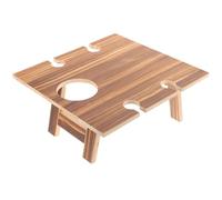 PartyKindom Tavolo da Picnic Pieghevole in Legno Portatile per Esterni con Supporto per Bicchieri di Vino Colore Caffè per Festival Musicali e Campeggio