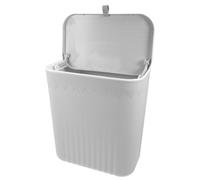 PartyKindom Wall Mounted Trash Can With Sliding Lid Adhesive Hook Installation Grey Modern Design For Kitchen Bathroom And Toilet