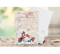 PARTYLANDIA Biglietto Anniversario Nozze (Nozze d'Oro Sidecar)