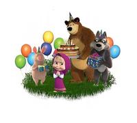 PARTYLANDIA Cialda in Ostia per Decorazioni e Torte a tema Masha e Orso in Dischi Commestibili Cake Design (07)