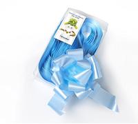 PARTYLANDIA, Confezione da 100 Fiocchi Rapidi, Nastro Macchina Auto Sposi, Azzurro, Larghezza 50 mm