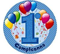 Partylandia Shop CIALDA 1° COMPLEANNO AZZURRO IN OSTIA PER TORTE PRIMO COMPLEANNO DECORAZIONI TORTA