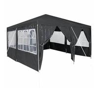 Partytent 4 x 4 m con 8 pareti laterali, antracite PE, autoportante e resistente alle intemperie, per giardino, feste e campeggio, robusto polietilene sintetico