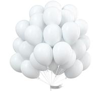 PartyWoo Palloncini Bianchi, Confezione da 50 da 12 Pollici per Ghirlanda o Arco, Decorazione di Compleanno, Bianco-Y13