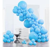 PartyWoo Palloncini blu chiaro, 123 pezzi, diverse dimensioni, confezione da 18, 12, 10, 5 pollici, kit per baby shower, rivelazione di genere, laurea, sirena, compleanno, piscina, feste, decorazioni