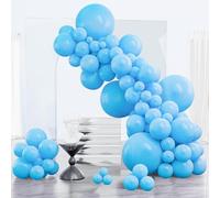 PartyWoo Palloncini blu chiaro, 152 pezzi, diverse dimensioni, confezione da 18, 12, 10, 5 pollici, kit per arco di palloncini blu pastello per baby shower, rivelazione di genere, laurea, sirena