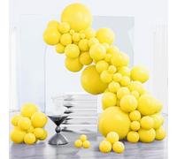 PartyWoo Palloncini gialli 123 pezzi, colore giallo opaco, 45,7 cm, 30,5 cm, 25,7 cm