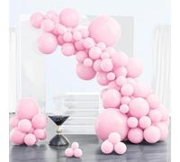 PartyWoo Palloncini rosa, 102 palloncini rosa pastello di diverse dimensioni, confezione da 45,7 cm, 30,5 cm, 25,4 cm, 12 cm, palloncini rosa per ghirlanda di palloncini come decorazioni per feste,